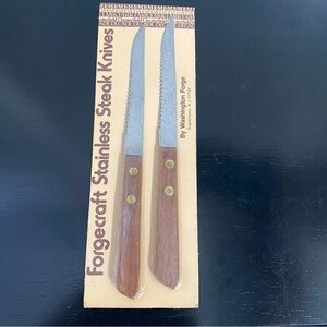 Vintage Forgecraft Stainless Steak Knives NEW Old Stock Factory Sealed